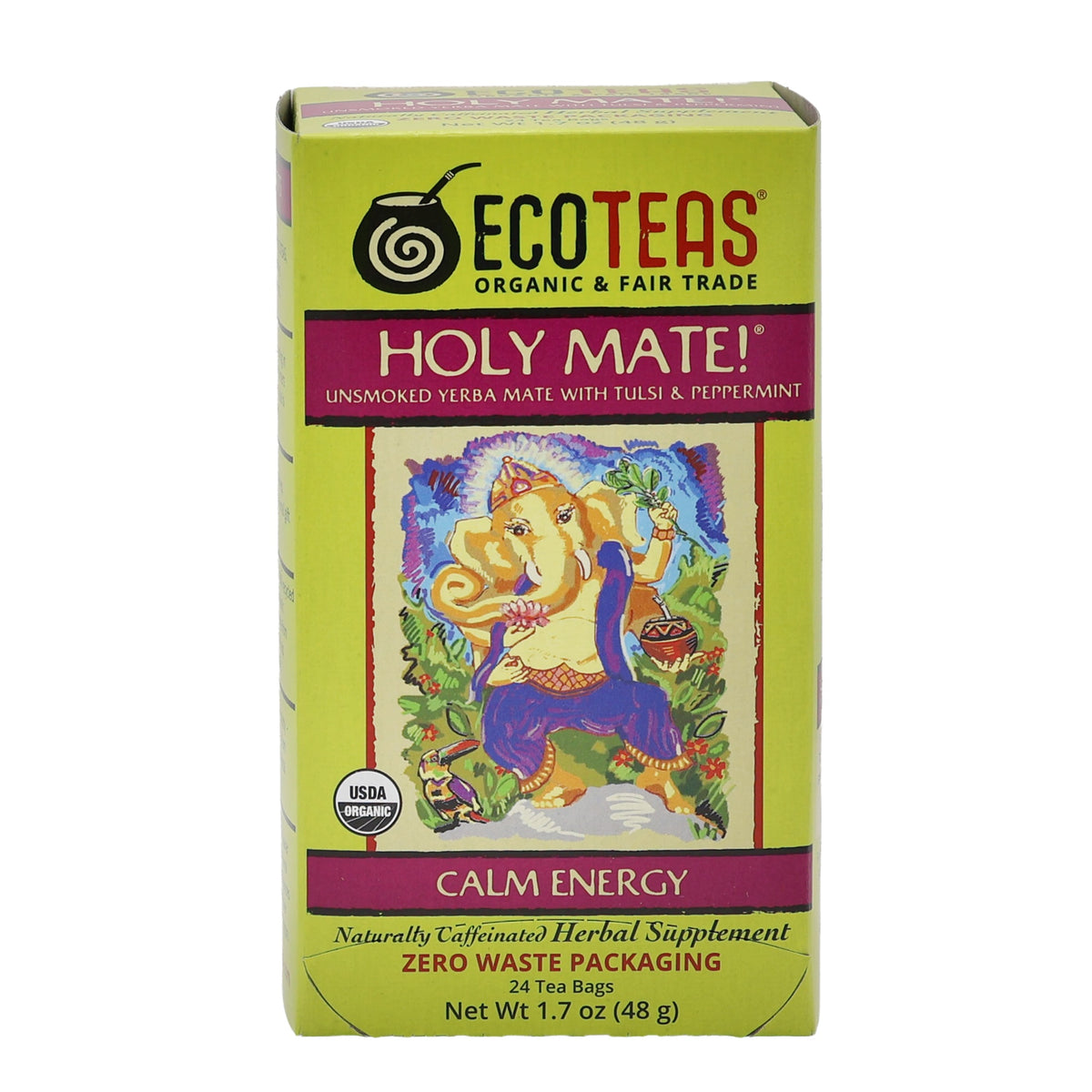 Organic Yerba Mate with Tulsi and Peppermint - 24 Tea Bags