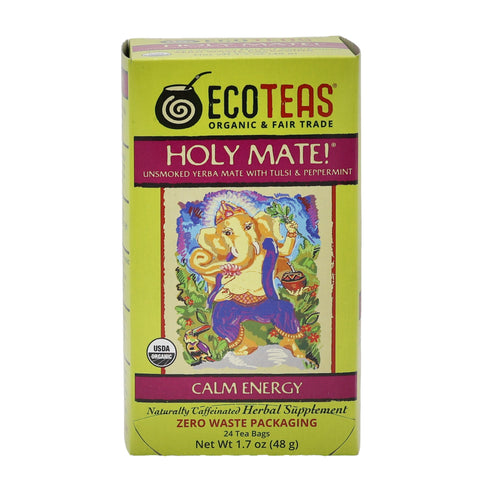 Organic Holy Mate! (w/ Tulsi & Peppermint) - 24 Unwrapped Tea Bags