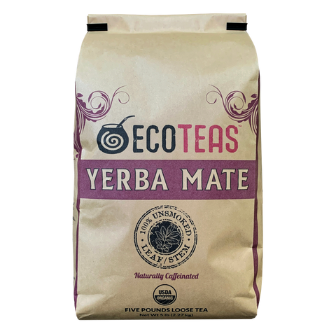 Organic Yerba Mate - Leaf/Stem - Unsmoked - 5 LBS Loose