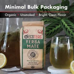 Organic Yerba Mate - Unsmoked - 100 Unwrapped Tea Bags
