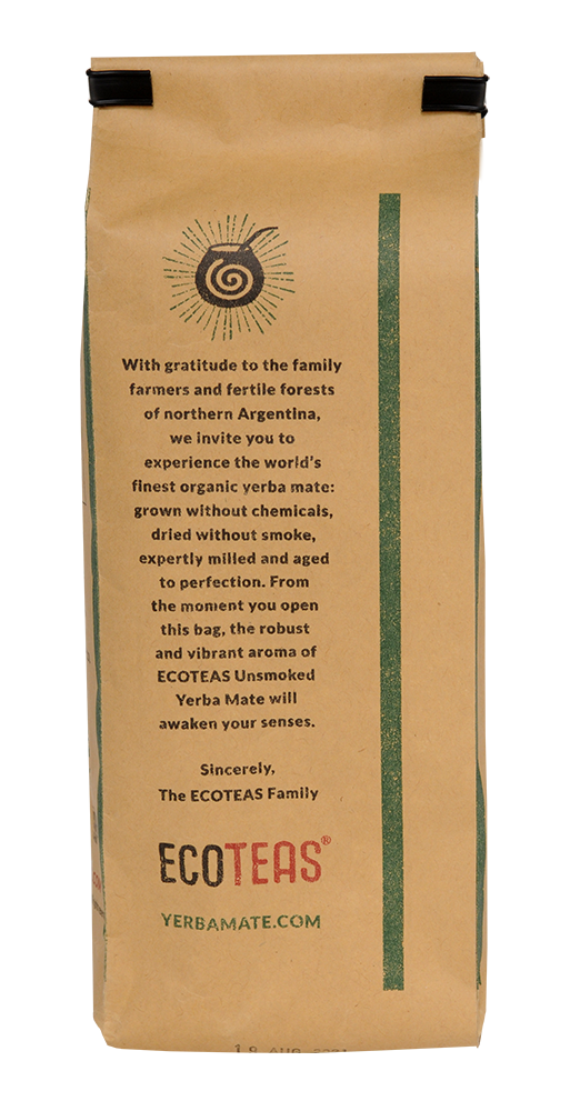  ECOTEAS - Organic Unsmoked Yerba Mate Tea Pure Loose Leaf 1Lb  Detox Hi Caf Energy : Grocery & Gourmet Food