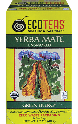 Organic Yerba Mate - Unsmoked - 24 Unwrapped Tea Bags